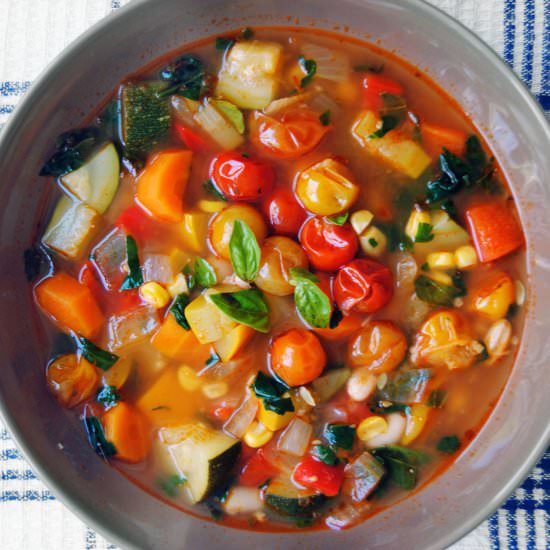 Roasted Cherry Tomato Minestrone - Recipe photo by chubbysoul