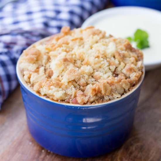 Apple and Rhubarb Crumble - Recipe photo by Grab Your Spork