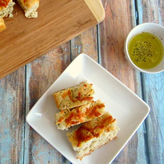 No-Knead Parmesan Foccacia Bread - Recipe photo by pumpkinnspice