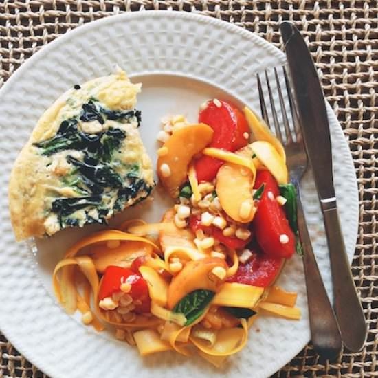 Komatsuna Frittata - Recipe photo by FeedMeDearly