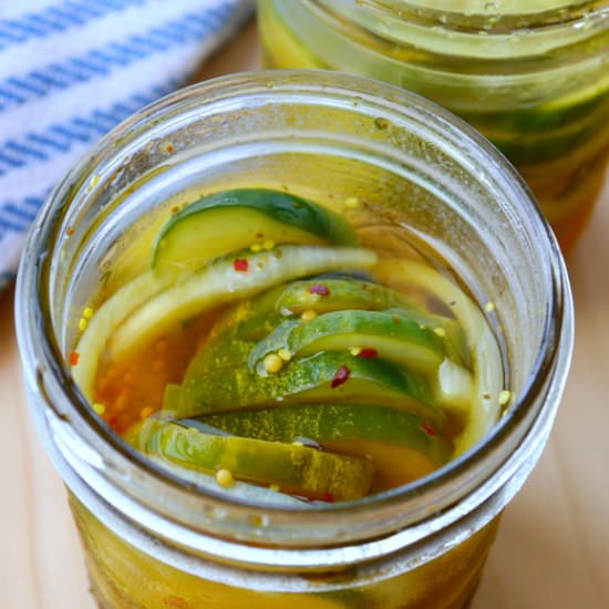 Sweet and Spicy Refrigerator Pickle - Recipe photo by mybaconwrappedlife