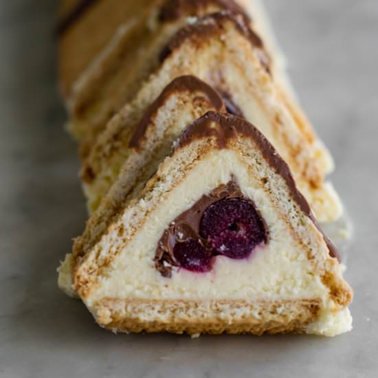 Frozen Cherry Cheesecake - Recipe photo by ktphotogirl