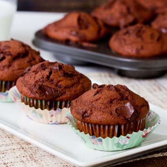 Double Chocolate Muffins - Recipe photo by Home Cooking Adventure