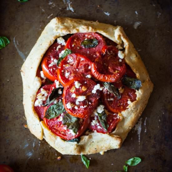 Tomato Galette w Fresh Basil & Feta - Recipe photo by subscriptionmaven