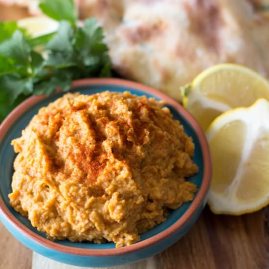 Sweet Potato Hummus - Recipe photo by Grab Your Spork