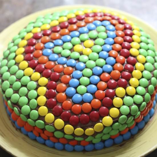 M&M's Birthday Cake - Recipe photo by TimVidraEats