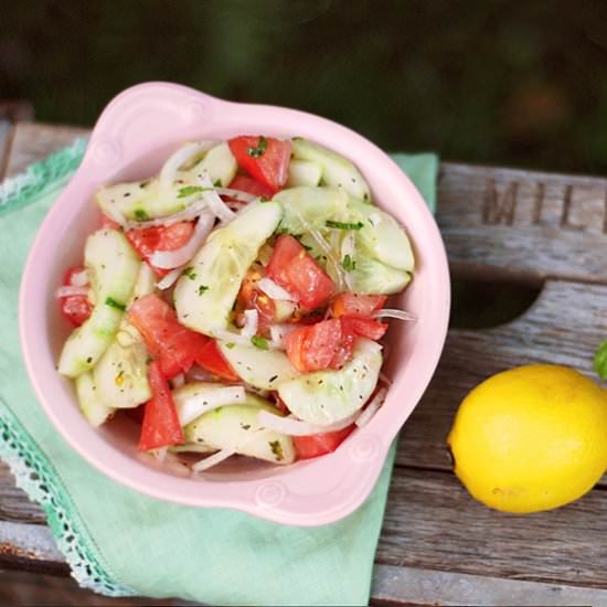 Herbed Cucumber & Tomato Salad - Recipe photo by Mighty Mrs