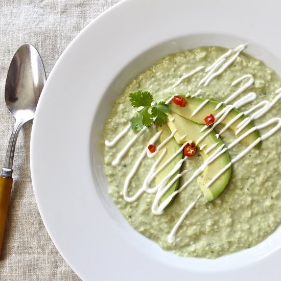 Coconut Corn Avocado Soup - Recipe photo by the good eats co