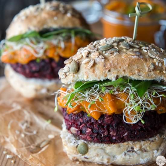 The Divine Veggie Burger - Recipe photo by LoveAndGarnish