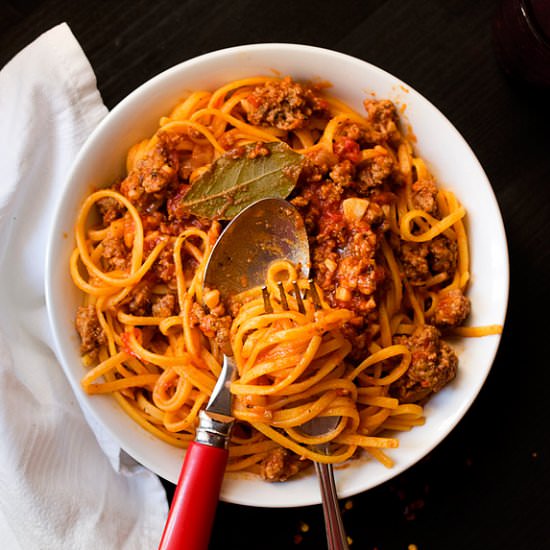 Spicy Bolognese Sauce - Recipe photo by SpicieFoodie