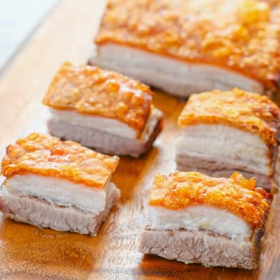 Crispy Golden Pork Belly - Recipe photo by kirbie