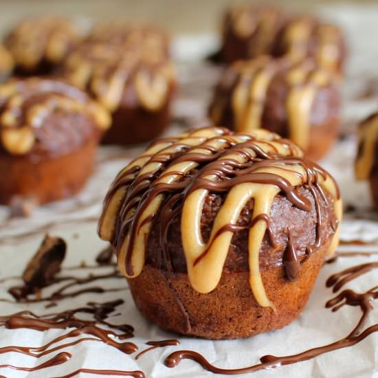 Chocolate Peanut Butter Muffin Cake - Recipe photo by peanutbutterandfitness