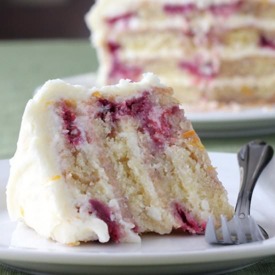 Meyer Lemon & Raspberry Yogurt Cake - Recipe photo by kitchentrialanderror