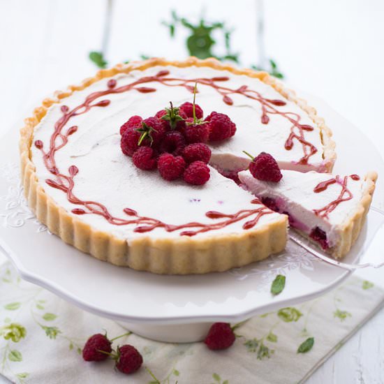 Raspberry Tart - Recipe photo by Vegandare
