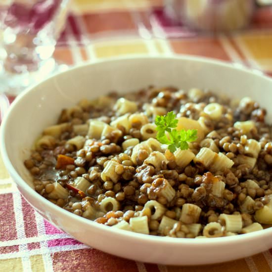 Vegan Pasta and Lentils - Recipe photo by semplicementelight