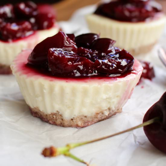 Guiltless Cherry Cheesecake Cups - Recipe photo by peanutbutterandfitness