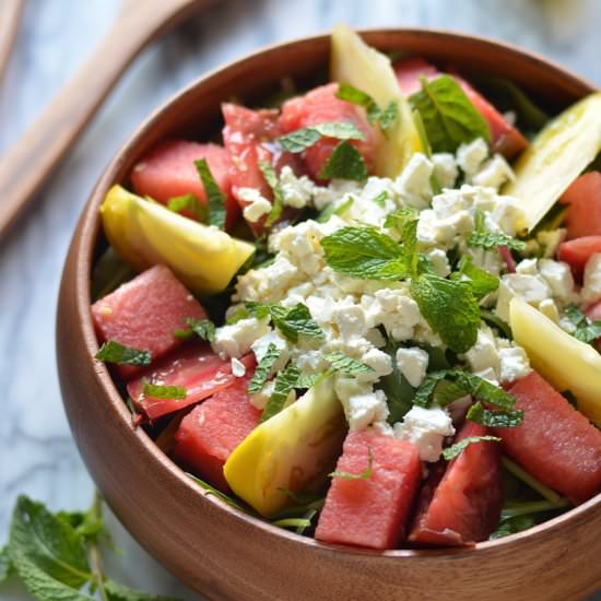 Tomato and Watermelon Salad - Recipe photo by coffeeandquinoa