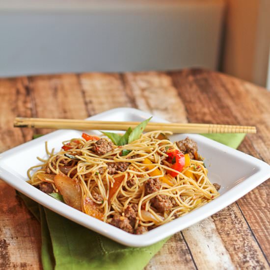 Thai Stir Fried Noodles and Beef - Recipe photo by LauraofTheSpicedLife