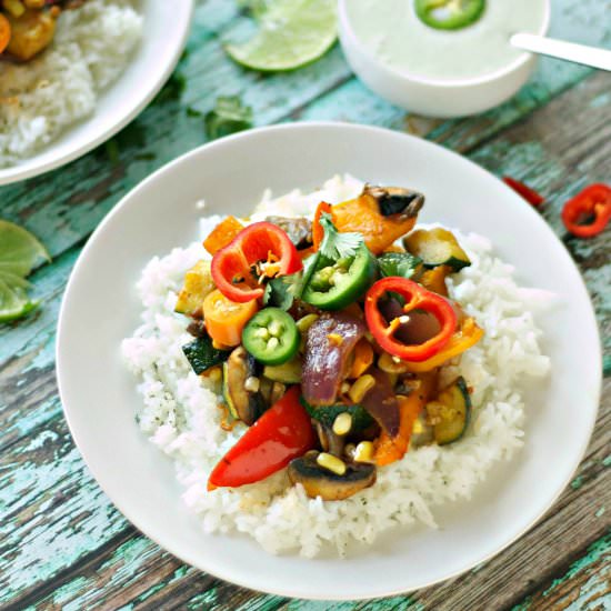 Veggie Fajita Bowls - Recipe photo by slowcookergourmet