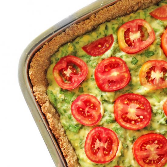 Cheesy Vegan Spinach Quiche - Recipe photo by Creative Vegan Cooking