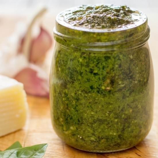 Easy Basil Pesto - Recipe photo by HurryTheFoodUp