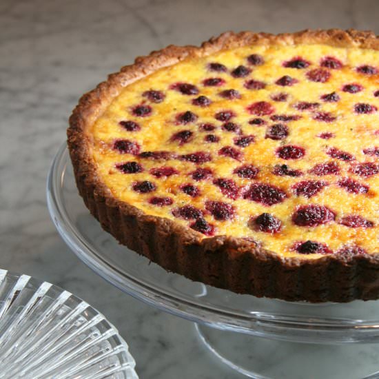 Raspberry custard tart - Recipe photo by thebrookcook.wordpress.com