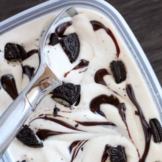 NO CHURN Oreo Fudge Ice Cream - Recipe photo by dessertnowdinnerlater