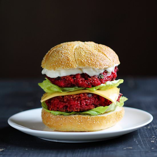 Beet Quinoa Burgers - Recipe photo by sogoodblog