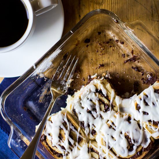 Chocolate-Cinnamon Rolls - Recipe photo by Stiers Aesthetic