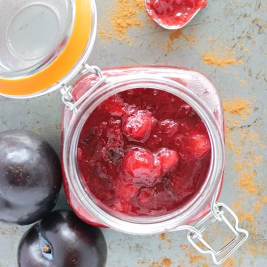 Clean Eating Cinnamon Plum Jam - Recipe photo by Purely Katie