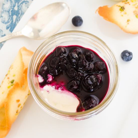 Blueberry Panna Cotta w/Tuiles - Recipe photo by flavorthemoments