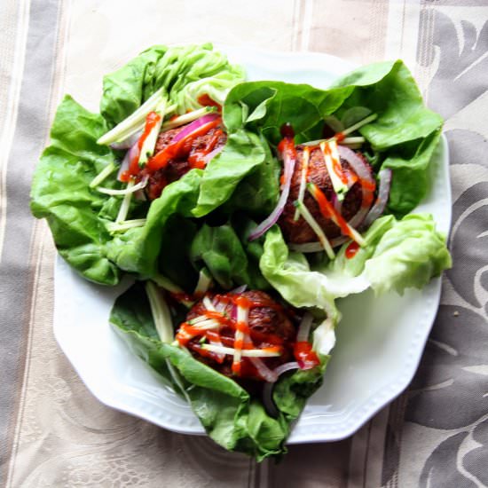 Vietnamese Meatball Lettuce Wraps - Recipe photo by danid320