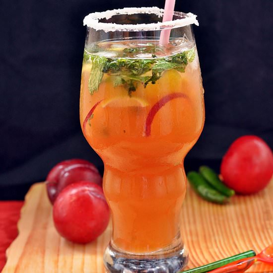 Virgin Peach Plum Chili Mojito - Recipe photo by pari