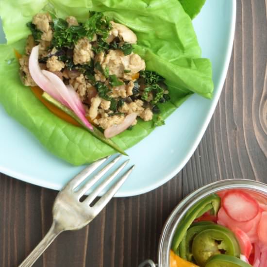 Asian turkey lettuce wraps - Recipe photo by garlic and zest