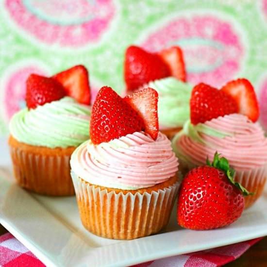 Strawberry Key Lime Cupcakes - Recipe photo by yummycrumble