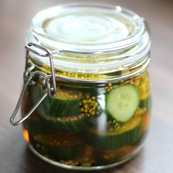 Pickled cucumber with fennel flower - Recipe photo by moralfibres