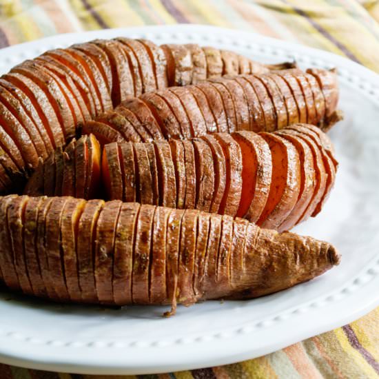 Hasselback Sweet Potatoes - Recipe photo by debbiebwolfe