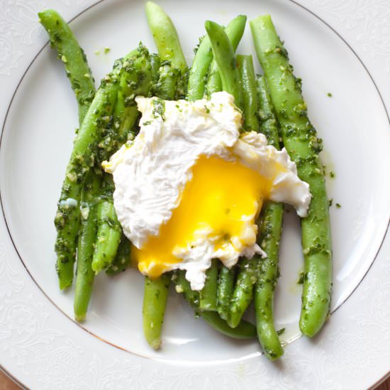 Parsley Pesto Beans and Egg - Recipe photo by servedfromscratch