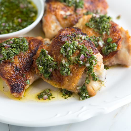 Chimichurri Chicken Thighs - Recipe photo by inspiredtaste