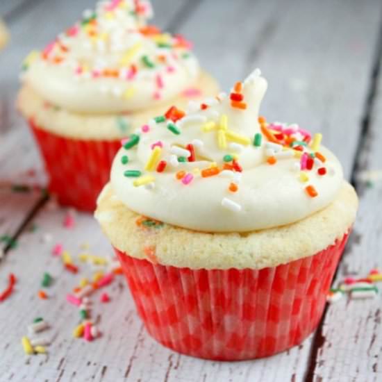 Confetti Cupcakes - Recipe photo by RecipeGirl