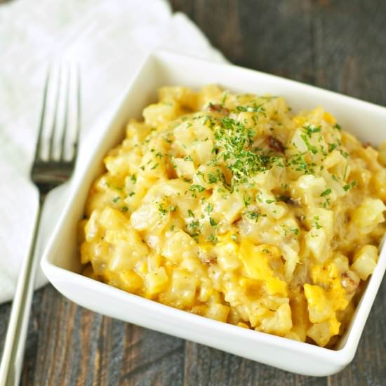 Cheesy Potatoes w/Onion and Bacon - Recipe photo by slowcookergourmet