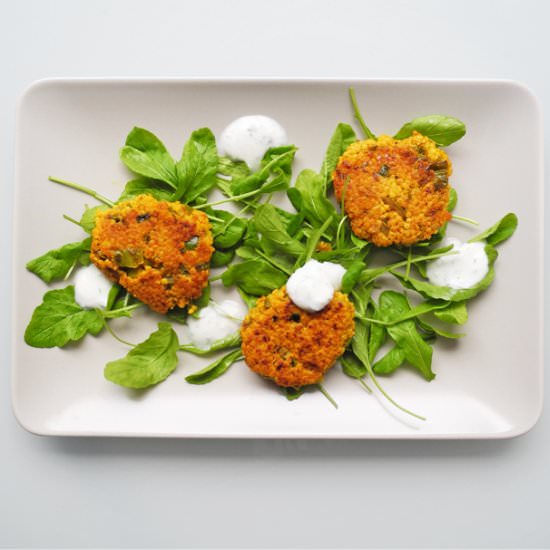 Indian-spiced millet fritters - Recipe photo by tilli.ruzmarin