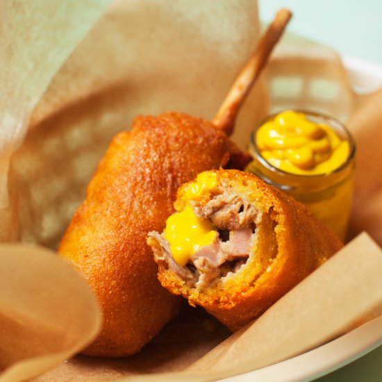 Cubano Corn Dogs - Recipe photo by perrysant