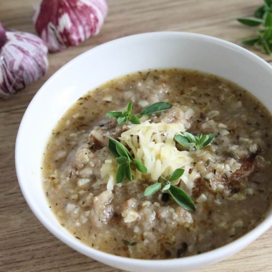 Garlic Soup with Bread - Recipe photo by naszakuchnia
