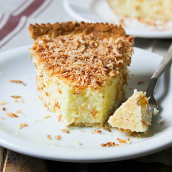 Homemade Coconut Custard Pie - Recipe photo by cassiboeno