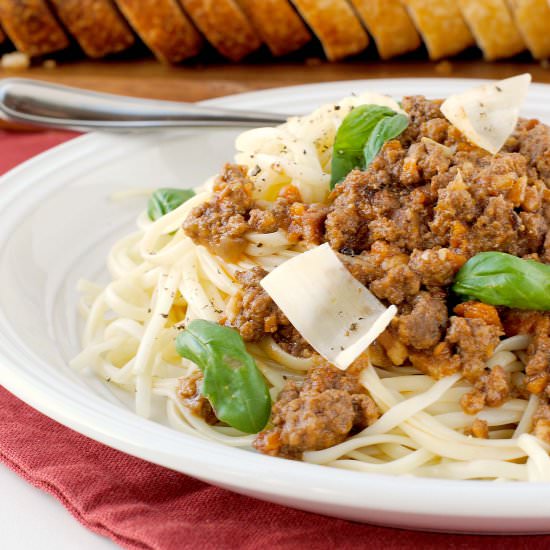 Linguini Bolognese - Recipe photo by thatssomegoodcookin