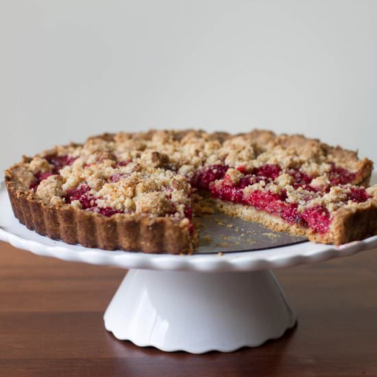 Raspberry Crumble Tart - Recipe photo by Butteredup