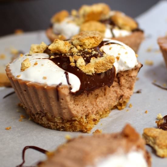 Guiltless Smores Protein Cheesecake - Recipe photo by peanutbutterandfitness