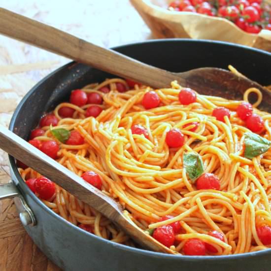Cherry Berry Topped Pasta - Recipe photo by SizzlingPots