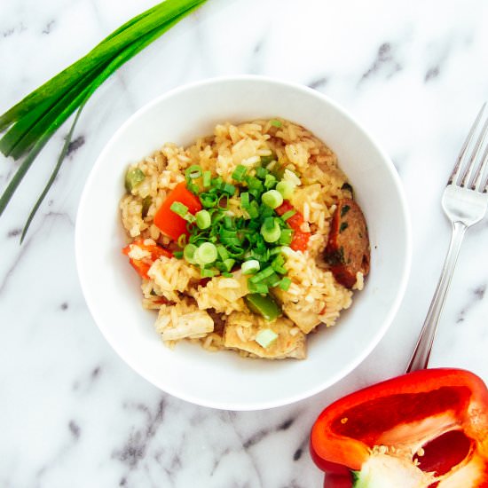 Chicken, Sausage, and Peppers Rice - Recipe photo by baconeggcheesecake
